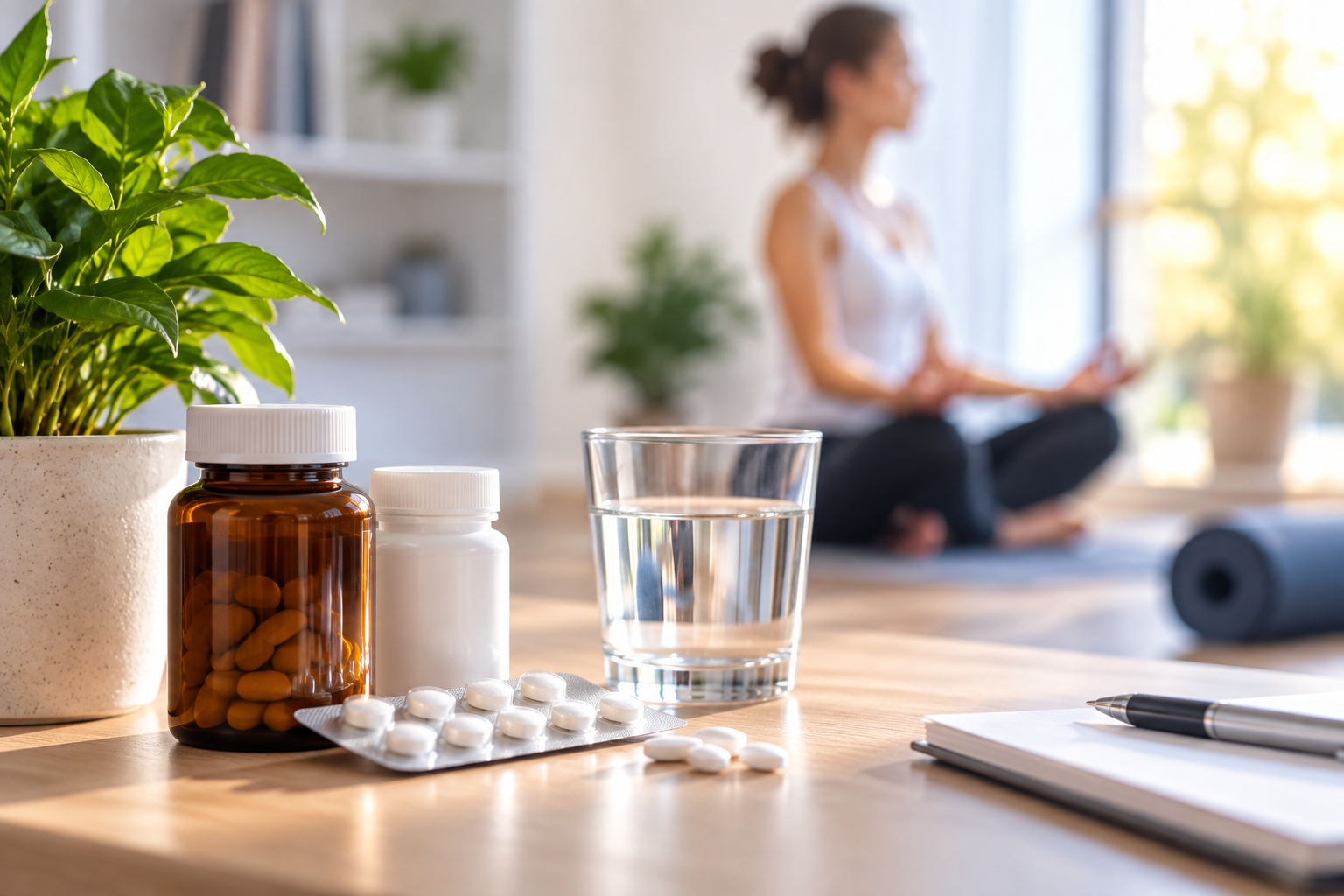 Patient following a medication and wellness plan